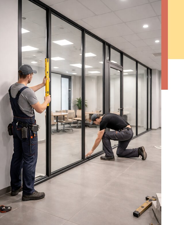 Каркасные стеклянные перегородки в Ухте под ключ от 9315 руб. | ОТДЕЛОЧНИК-Хта