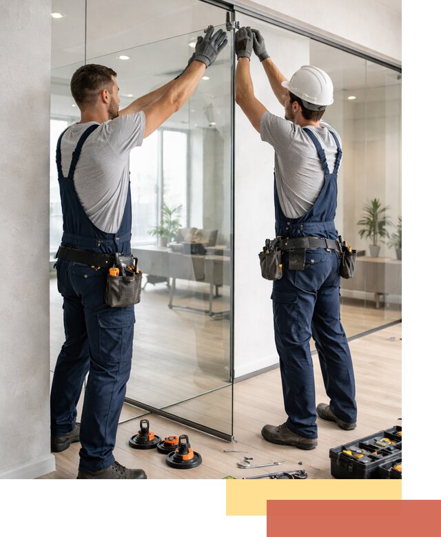 Безрамные стеклянные перегородки под ключ в Ухте