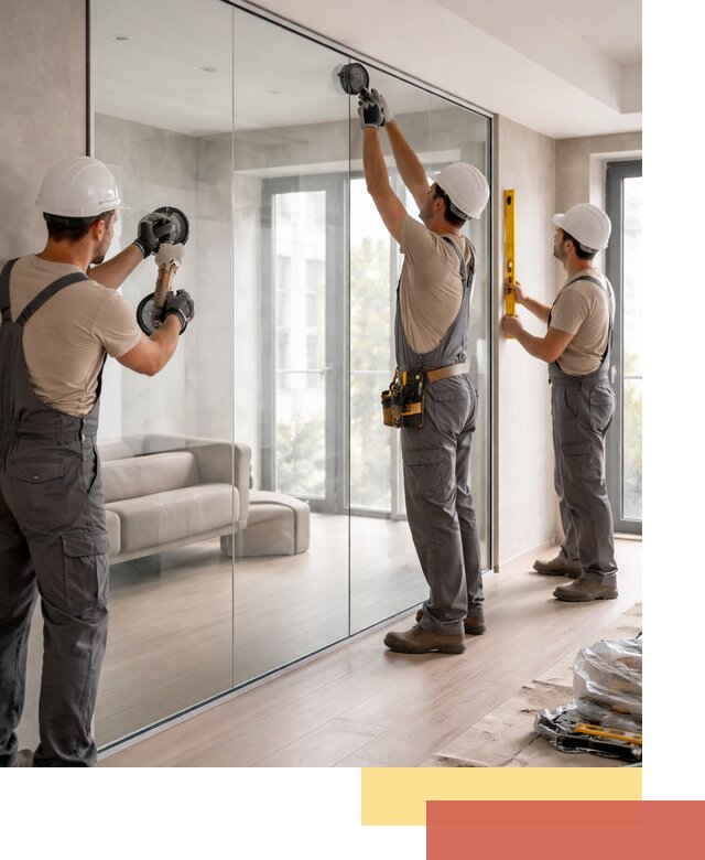 Перегородки из закаленного стекла в Ухте для офисов и квартир