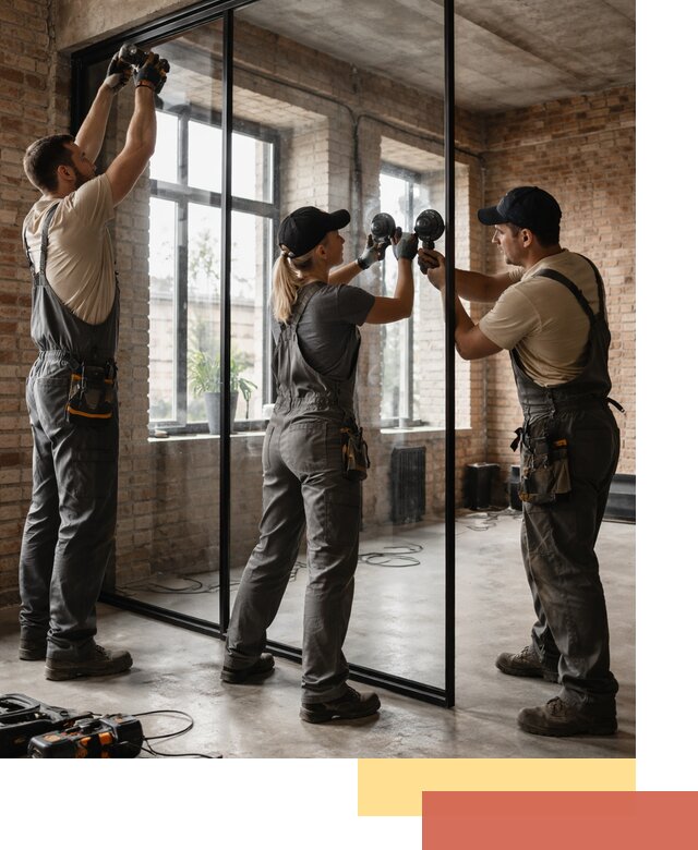 Стеклянные перегородки лофт — изготовление и монтаж в Ухте