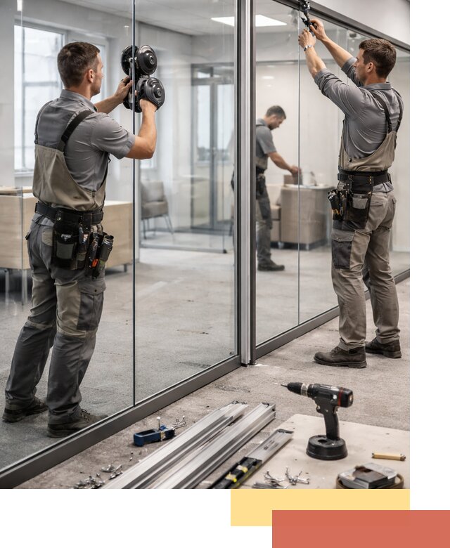 Стеклянные офисные перегородки под ключ в Ухте