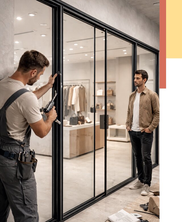 Стеклянные перегородки для магазинов в Ухте от 8303 руб. под ключ | ОТДЕЛОЧНИК-Хта