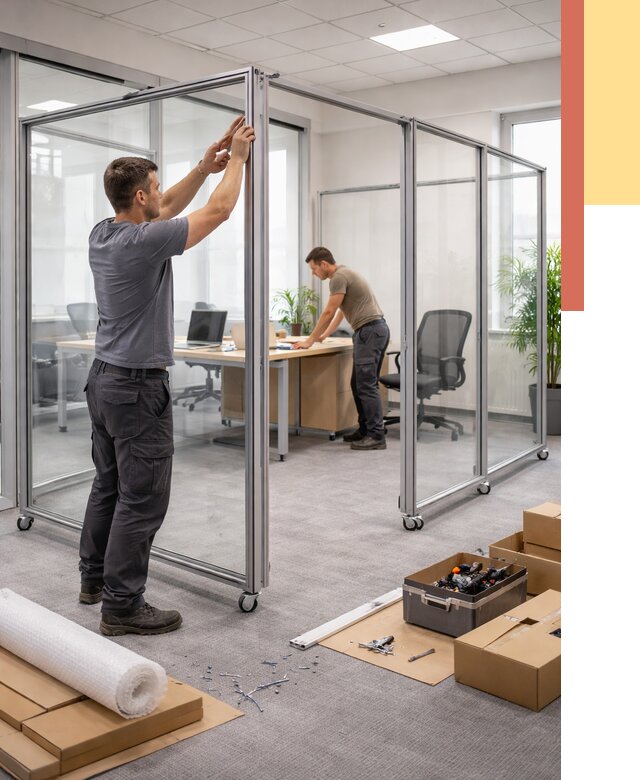 Мобильные офисные перегородки в Ухте от 12656 руб. — установка под ключ | ОТДЕЛОЧНИК-Хта