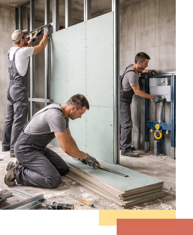 Монтаж и ремонт сантехнических перегородок в Ухте