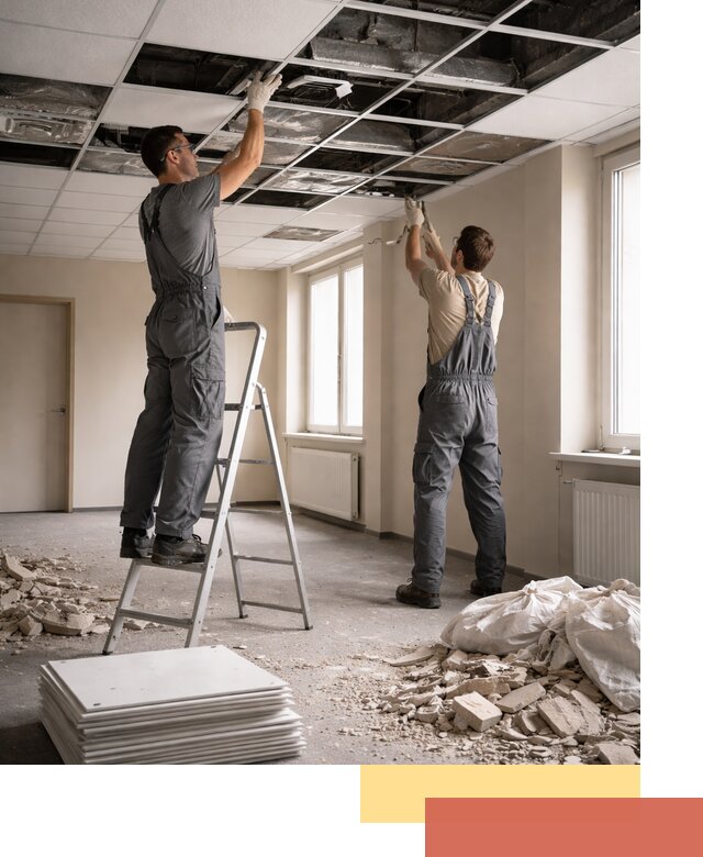 Демонтаж потолков Армстронг профессионально в Ухте