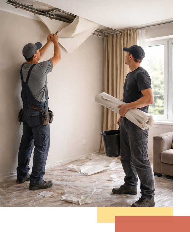 Демонтаж натяжного потолка в Ухте быстро и аккуратно