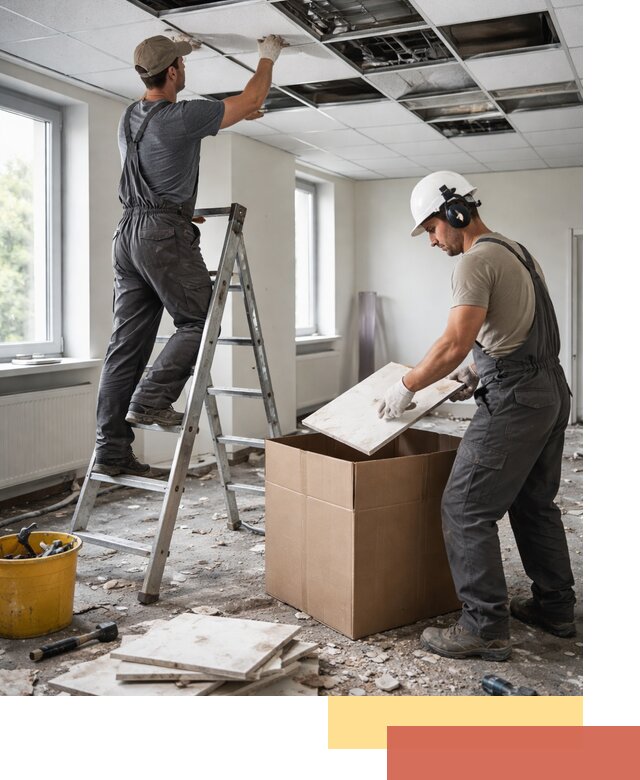 Демонтаж потолочной плитки в Ухте быстро и аккуратно