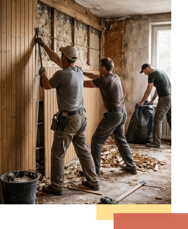 Демонтаж вагонки и вывоз материалов в Ухте