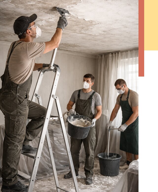 Удаление побелки с потолка в Ухте от 2531 руб. быстро и недорого | ОТДЕЛОЧНИК-Хта