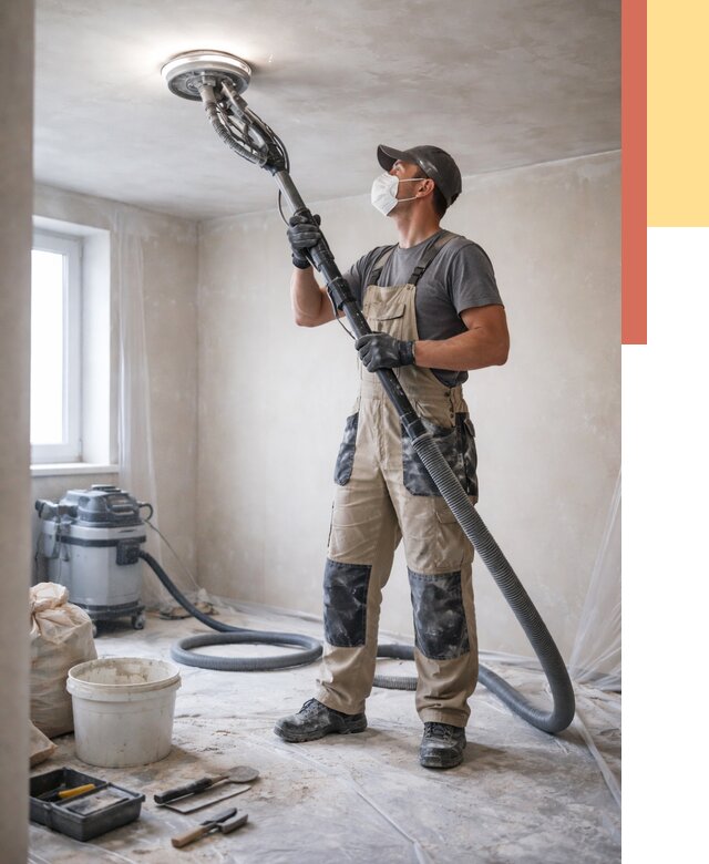 Шлифовка потолка в Ухте от 3544 руб. — услуги шлифования потолка | ОТДЕЛОЧНИК-Хта