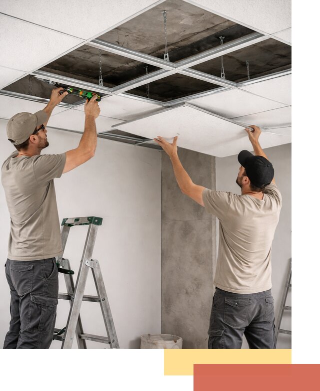 Монтаж потолка Армстронг под ключ в Ухте