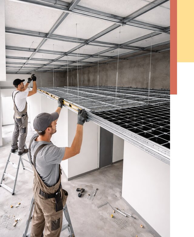 Монтаж потолка грильято в Ухте от 456 руб./м² — быстрая сборка под ключ | ОТДЕЛОЧНИК-Хта