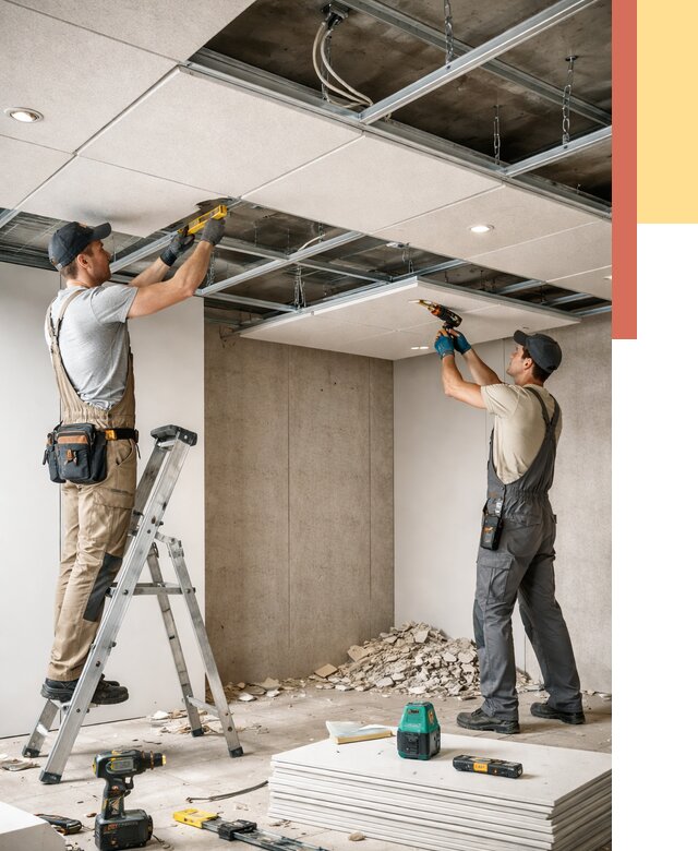 Монтаж акустического потолка в Ухте от 6581 руб/м2 — быстро и недорого | ОТДЕЛОЧНИК-Хта