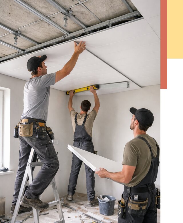 Монтаж потолка из ПВХ панелей в Ухте от 3544 руб./м2 — быстро и недорого | ОТДЕЛОЧНИК-Хта