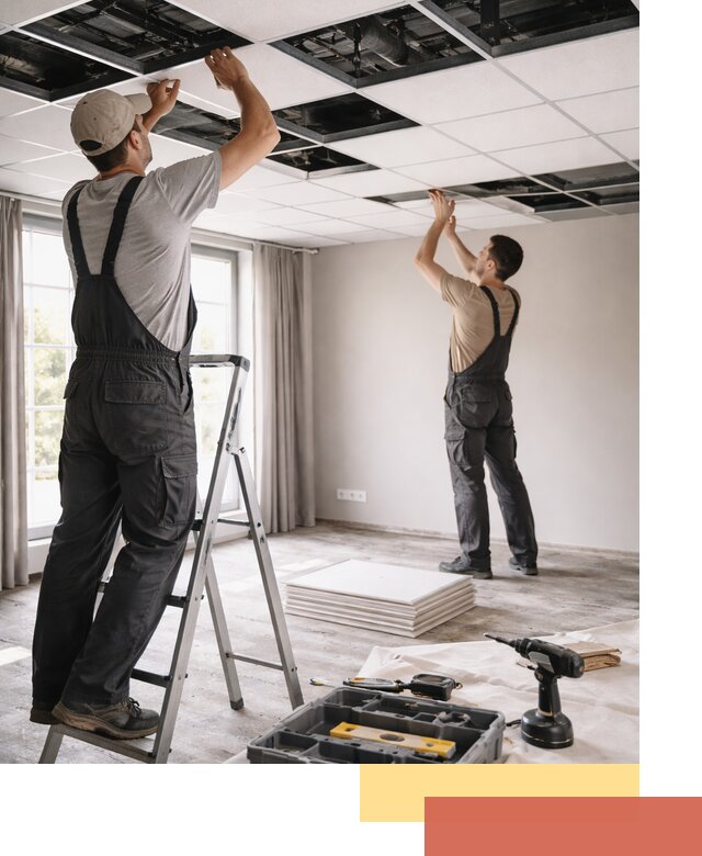 Замена плит подвесного потолка в Ухте быстро и качественно