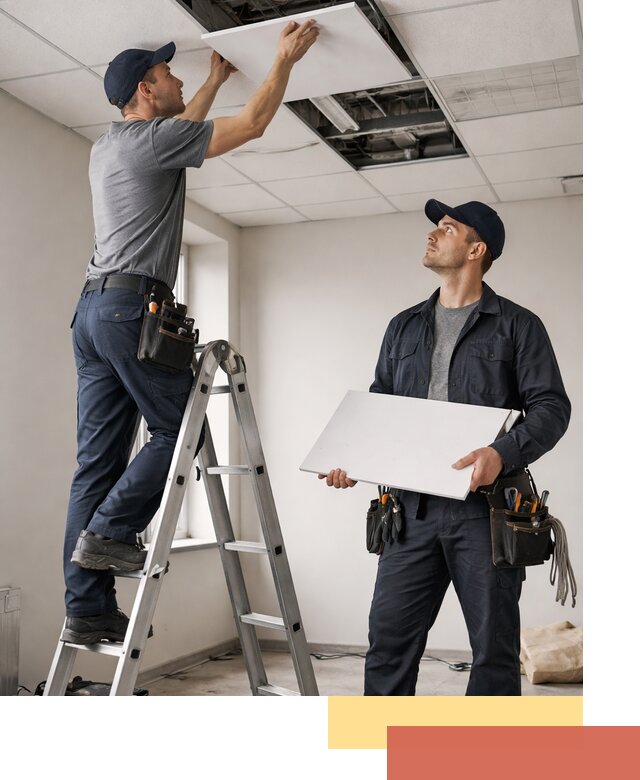 Обслуживание подвесного потолка в Ухте — ремонт и чистка