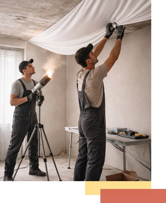 Установка натяжного потолка под ключ в Ухте