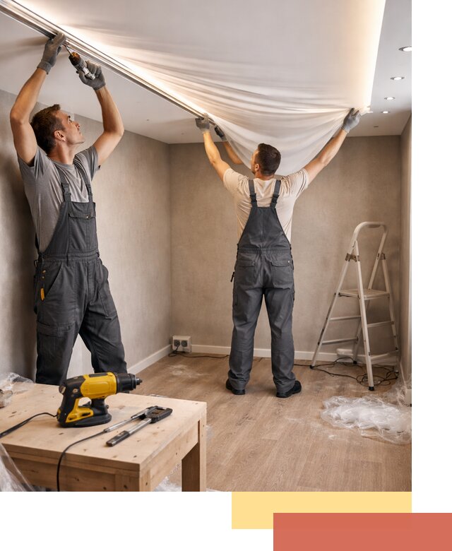 Монтаж натяжного потолка с подсветкой в Ухте цена и сроки