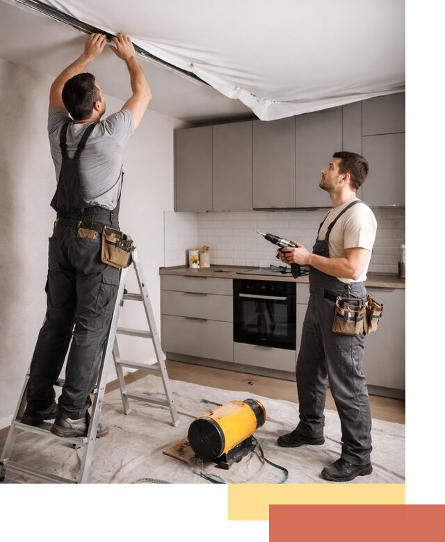 Монтаж натяжного потолка на кухне в Ухте