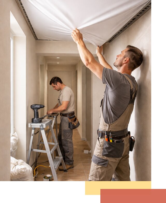 Монтаж натяжного потолка в прихожей в Ухте