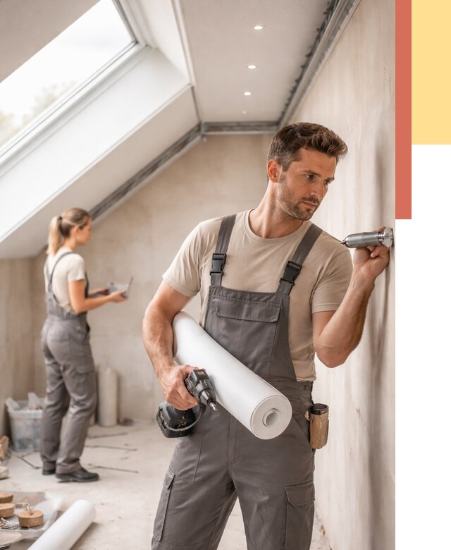 Монтаж натяжного потолка на мансарде в Ухте от 3544 руб. | ОТДЕЛОЧНИК-Хта