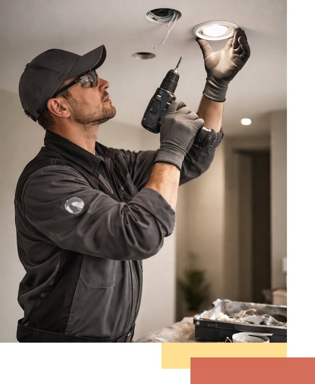 Установка точечных светильников в натяжной потолок в Ухте