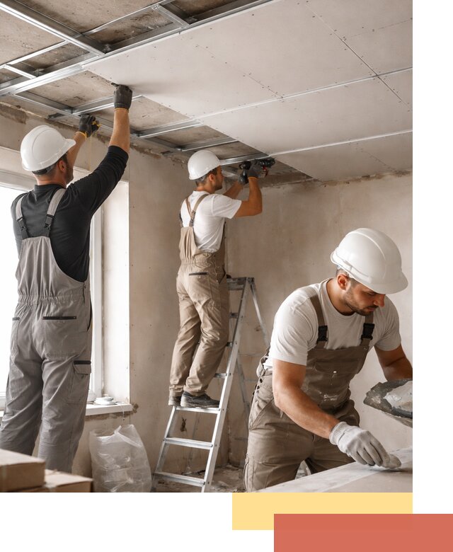 Одноуровневый потолок из гипсокартона в Ухте — монтаж и отделка