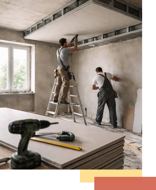 Двухуровневый потолок из гипсокартона в Ухте