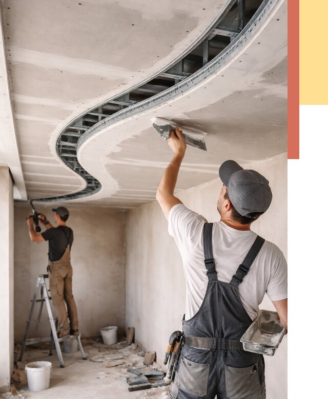 Криволинейный потолок из гипсокартона в Ухте от 2126 руб./м2 | ОТДЕЛОЧНИК-Хта