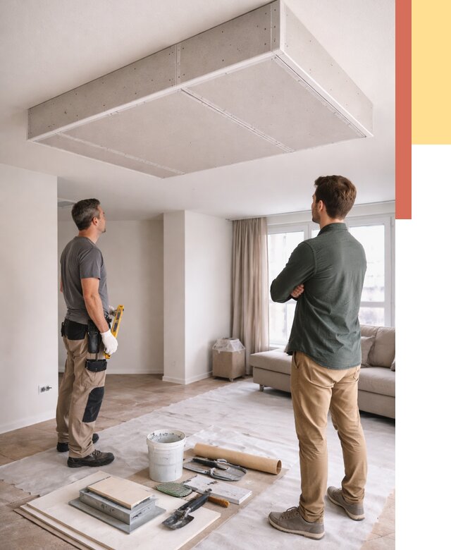 Короб на потолке из гипсокартона в Ухте от 2228 руб. — монтаж и услуги под ключ | ОТДЕЛОЧНИК-Хта