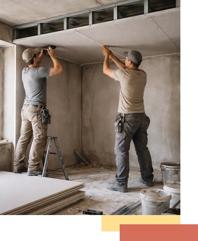 Короб из гипсокартона на потолке под ключ в Ухте