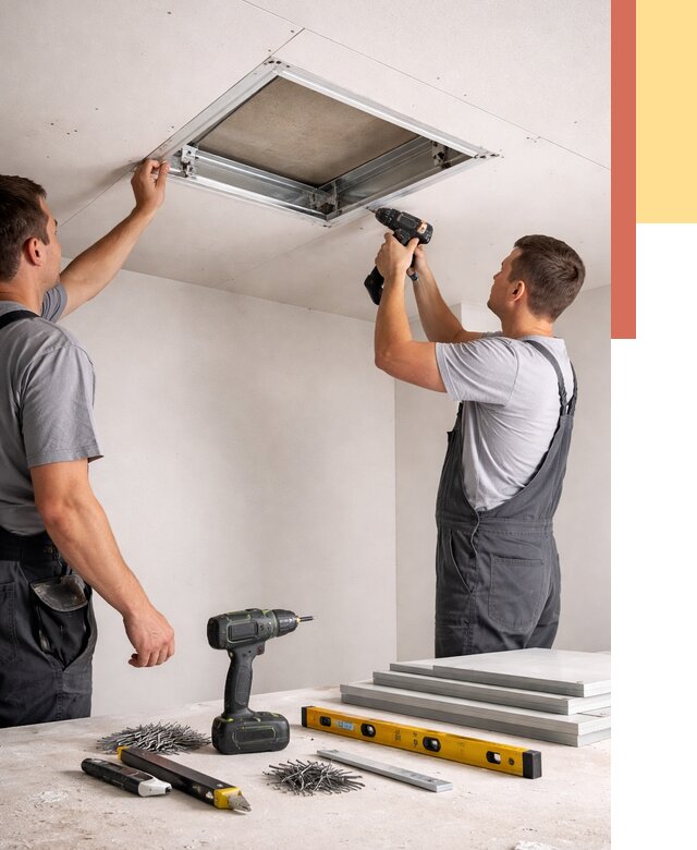 Установка люка в потолок ГКЛ в Ухте от 2531 руб. под ключ | ОТДЕЛОЧНИК-Хта