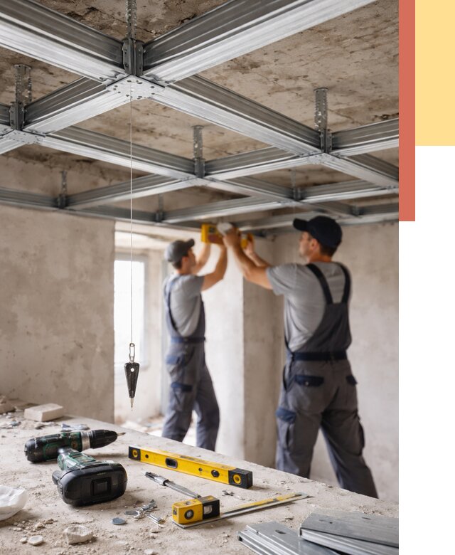 Монтаж каркаса потолка из профиля в Ухте от 4556 руб. — услуги ОТДЕЛОЧНИК-Хта