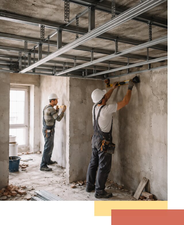 Монтаж каркаса потолка из профильного профиля в Ухте