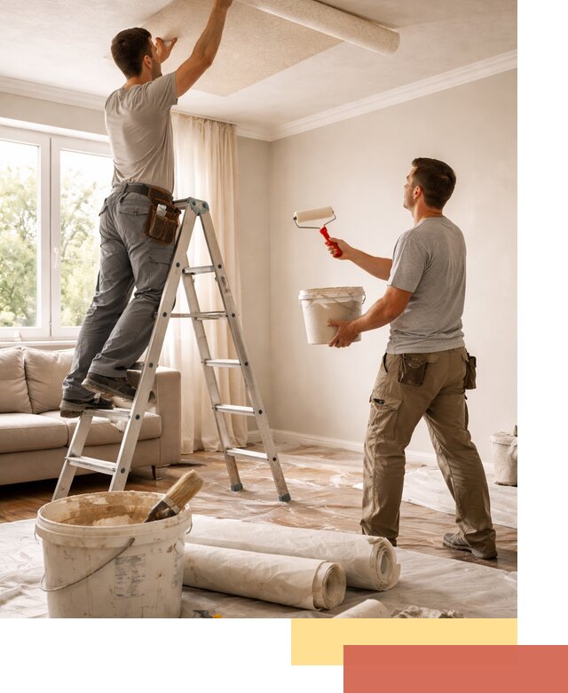 Поклейка обоев на потолок в Ухте — качественно и быстро