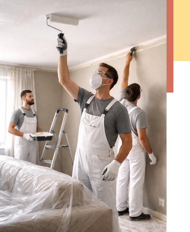 Покраска потолка водоэмельсионной краской в Ухте от 2228 руб/м² — услуги под ключ | ОТДЕЛОЧНИК-Хта