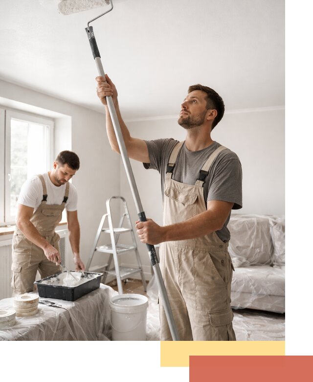 Покраска потолка водоэмульсионной краской в Ухте