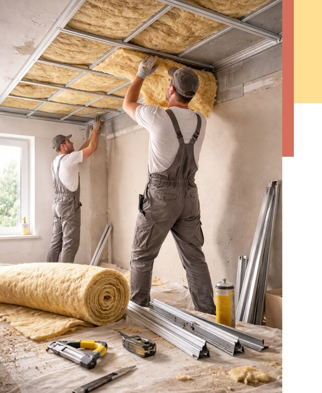 Утепление потолка в Ухте от 7290 руб/м2 — недорого, быстро, под ключ | ОТДЕЛОЧНИК-Хта