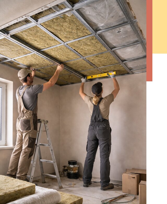 Шумоизоляция потолка в Ухте от 1266 руб. под ключ — услуги ОТДЕЛОЧНИК-Хта