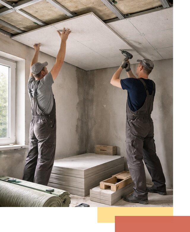 Шумоизоляция потолка панелями ЗИПС в Ухте